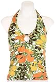 TOMMY BAHAMA Women's Floral Papaya Halter Cup Tankini Bikini Top, Small