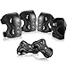 boruizhen Kids & Adult/Youth Knee and Elbow Pads with Wrist Guards 3 in 1 Protective Gear Set for Skateboarding Cycling BMX Bike Scooter Skating Rollerblading Riding (Black, Medium (8-12 Years))