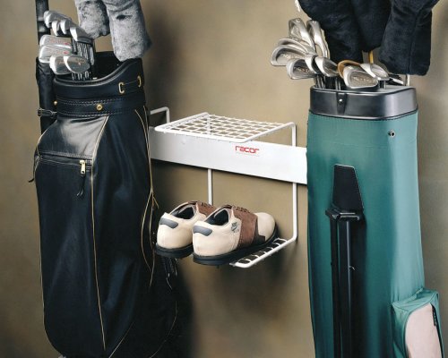 Racor GR-2R Golf Storage Rack with Shelf, White