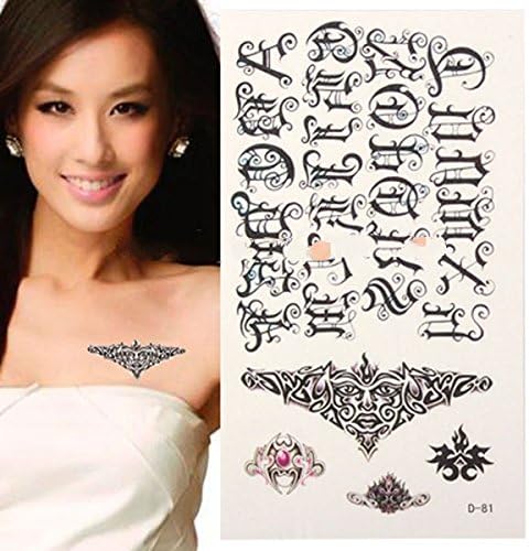 Cool Letters Pattern Waterproof Temporary Tattoo Stick ~