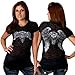 Hot Leathers Asphalt Angel Ladies Burnout Short Sleeve Biker T-Shirt (Black, Small)