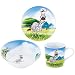 : KAISERHOFF Porzellan Kindergeschirr Set Zebra - 3-teilig - Tasse, Müslischale & Teller - Geschirrset - Geschirr