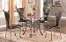 Set of 2 Wrought Iron with Brown Leatherette High Back Dining Chairs