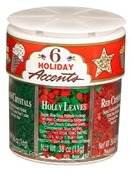 Dean Jacobs 6 Holiday Accents, Regular, 2.91-Ounce Jars (Pack of 4)
