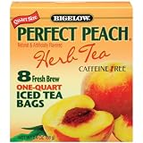 Bigelow Perfect Peach Iced Tea 8 Count Boxes Pack of 6 by Bigelow