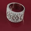 Silvertone Pave CZ Ellipisoid Fahion Ring