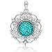 Souarts Antique Silver Color Flower Rhinestone Snap Button Jewelry Charm Pendant for DIY Bracelet (Silver 7)