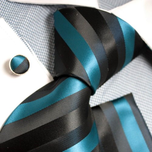 Buy Black Stripes Woven Silk Neckie Handkerchiefs Cufflinks Gift Box Set Black discount gifts Pointe Tie PH1074 OneB005F7DVLS Filter