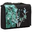 15.4 inch Midnight Green Sparse Floral Laptop Notebook Padded Compartment Shoulder Messenger Bag