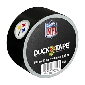 Duck Brand 240486 Pittsburgh Steelers NFL Team Logo Duct Tape, 1.88-Inch by 10 Yards, Single Roll