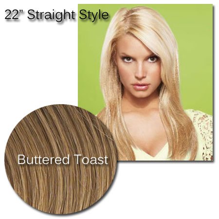 jessica simpson hair extensions buttered toast. Jessica Simpson Hair Do - 22 inch Straight Clip-In Hair Extensions - Buttered Toast Blonde