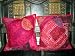 2 Pink Gujrati Embroidered Sari Toss Pillow Cushion Covers Free Shipping