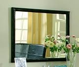 Bedroom Mirror with Stitch Design in Black Finish