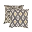 Pillow Perfect Damask and Rodrigo 16.5-Inch Throw Pillows, Graphite, Set of 2