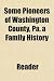 Some Pioneers of Washington County, Pa. a Family History