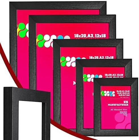 Picture Photo Frames BLACK Brand New THICK BOX Moulding - Various Sizes (Black, A1 - 33.1x23.4 Inch)-4Ever4Less by 4Ever4Less Frames