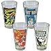 NEW DC Comics Vintage Covers Pint Glasses Retro Super Hero Designs (Set of 4)