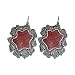 Wine Spill Red Coral Metal Earrings