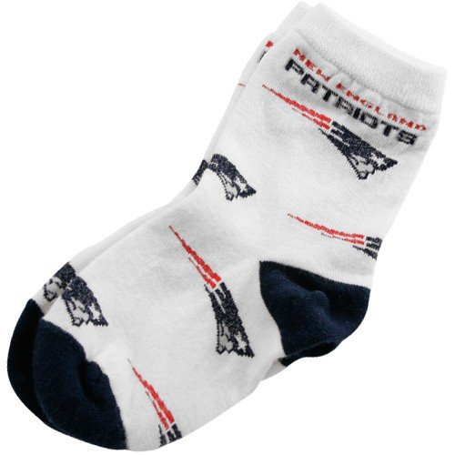 New England Patriots Youth White Woven Team Logo 6-8 Sock