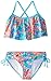 Kanu Surf Girls' Karlie Flounce Bikini Beach Sport 2 Piece Swimsuit, Ariel Blue, 12