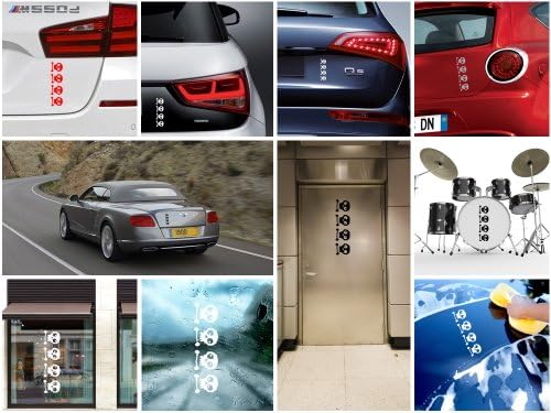 Decal Sticker Set Of 4 Skulls Decoration Waterproof Racing Vehicle Tab Blue (6 X 4.74 In)