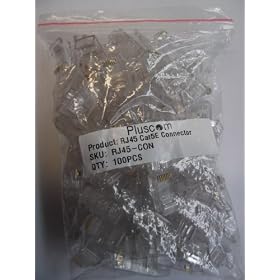 RJ45 Connector Network Cable CAT5 Crimp Ends Plug x 100