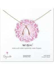 Dogeared Big Wishbone Necklace, Rose Gold Dipped