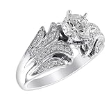 14K Crafted Diamonds ring with 40 Round diamonds (center stone not included)