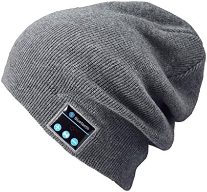 Etterfly Bluetooth Winter Hat Built-in Wireless Stereo Speaker Headphone Headset Christmas Halloween Gift for Outdoors Hands-Free Earphone (Grey)