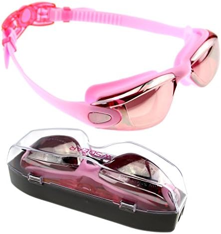 Wsdear Swimming Goggles UV Protection, Anti Fog, Clear Vision, Comfort Fit, Adjustable Buckle, Non Leaking Swim Glasses For Men Women Free Swimming Goggle Case, 4 Colors