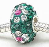 Sterling Silver Core Swarovski Crystal Bead Compatible with Pandora Trollbeads Chamilia Silverado and Biagi Charms Bracelets.