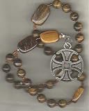 Anglican Rosary of Tiger Eye with Canterbury Cross
