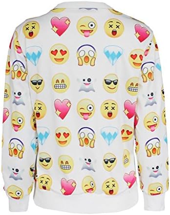 Emoji 3D Sweatpants Expression Joggers Pants Sweater Sweatshirt Sweatsuits US size XS/Tag S White Shirts