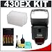 Electronics : Canon 430EX Speedlite Flash + Sto-Fen Omni-Bounce Diffuser + 4 Batteries & Charger for Canon Rebel XS, XSi, XT, XTi, EOS 1D, 5D, 30D, 40D & 50D EOS Digital SLR Cameras