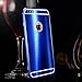 JUNCH Iphone 6 Plus Case, Luxury Metal Aluminum Ultra-thin Mirror Case Lightweight Metal Bumper and Mirror Hard PC Back Protective Case for Apple IPhone 6S Plus 5.5 Inch (Blue)