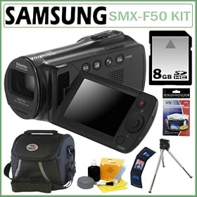 Samsung SMX-F50 with 65x Zoom Digital Camcorder in Black + 8GB Accessory Kit by Samsung