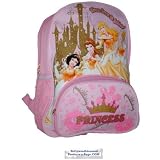 Disney Princess Backpack in Pink and a Glittery Sparkly Golden Castle with Crowns Fancy Dresses