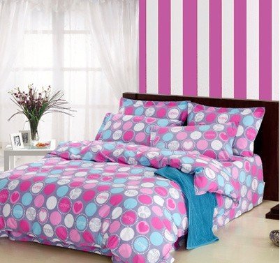 Nwx1985 Bedding Multi-colored Circle Peach Heart Stylish Cotton Series Bedding Quilt Bed Single 4pc