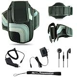 Black Adjustable Deluxe Sportband / Workout Armband with Adaptable Neck Str ....