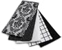 Ritz 5-Piece Egyptian Flat Kitchen Towel Set, Vintage Damask Black