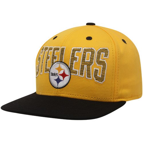 Reebok Pittsburgh Steelers Black-Gold Two-Tone Striped Snapback Adjustable Hat