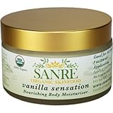 SanRe Organic Skinfood - Vanilla Sensation - 100% USDA Organic Nourishing Body Moisturizer For All Skin Types - No SPF