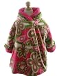 Corky and Company Girls Winter Coat Pink Flower Swirl Wrap Swing