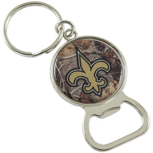 New Orleans Saints Real Tree Camo Bottle Opener Keychain