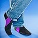 Nufoot Booties Men's Shoes, Foldable & Flexible Footwear, Fold and Go Travel Shoes, Yoga Socks, Indoor Shoes, Slippers, Black with Purple Stripes, Large