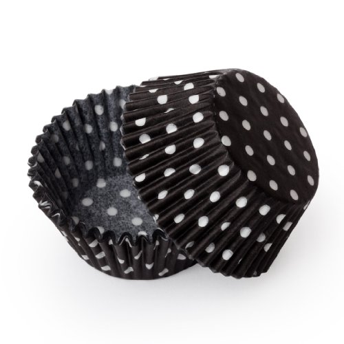 Dress My Cupcake Mini Black Polka Dot Cupcake Liners