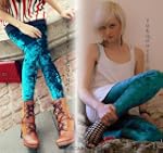 M�dchen Diamant Velvet TURQUOISE Legg...