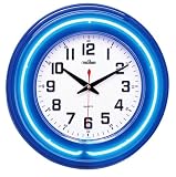 14 Translucent Shape Blue Neon Family Wall Clock (5 Stars Online Store - Ezshoponline, Inc.)