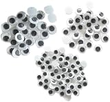 3 Assorted Sizes Crafe Round Eyes, 8mm 10mm & 12mm