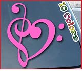 Treble Base Clef Heart Car Window Stickers 4